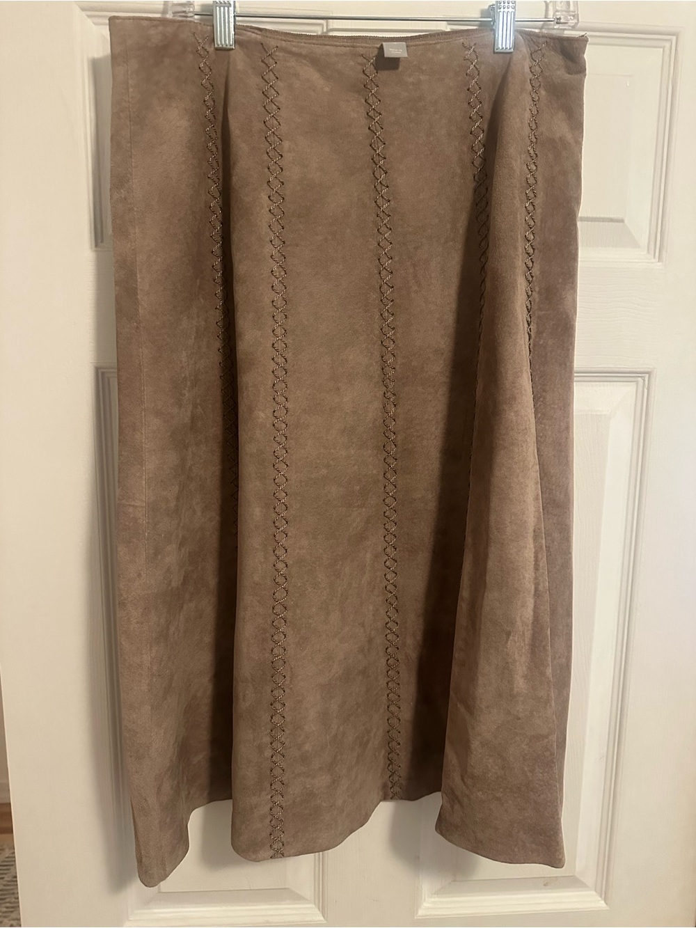 Liz Clairborne A-Line Suede Midi Skirt - Vintage RARE - Picture 8 of 10
